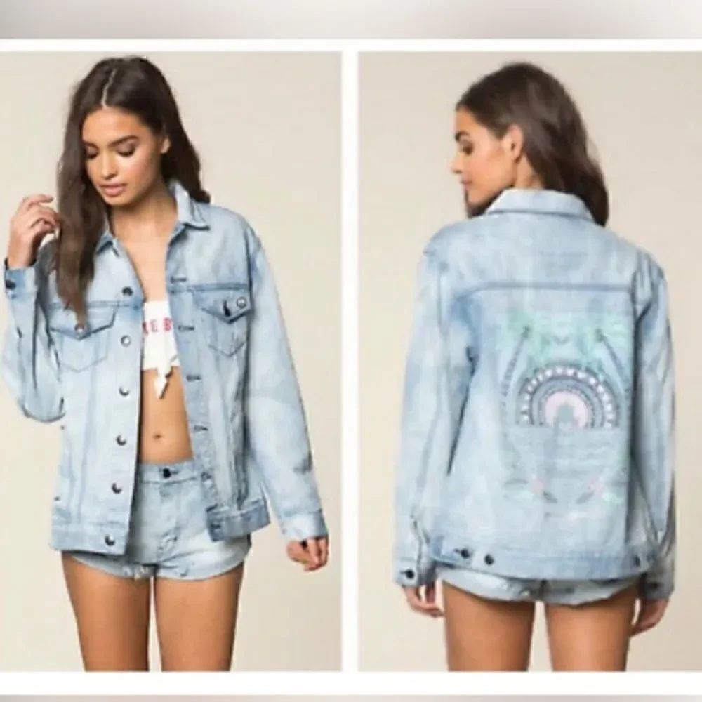 Spiritual Gangster Hamsa Denim Jacket Size Small - Picture 2 of 13